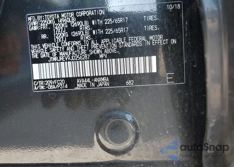 2018 Toyota Rav4 Hybrid Le from USA, damaged, VIN JTMRJREV9JD256287